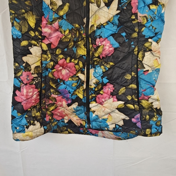 The North Face Vest Womens Small Multicolor Floral Packable Quilted Thermoball - Picture 2 of 11